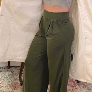 olive green pull on dress pants